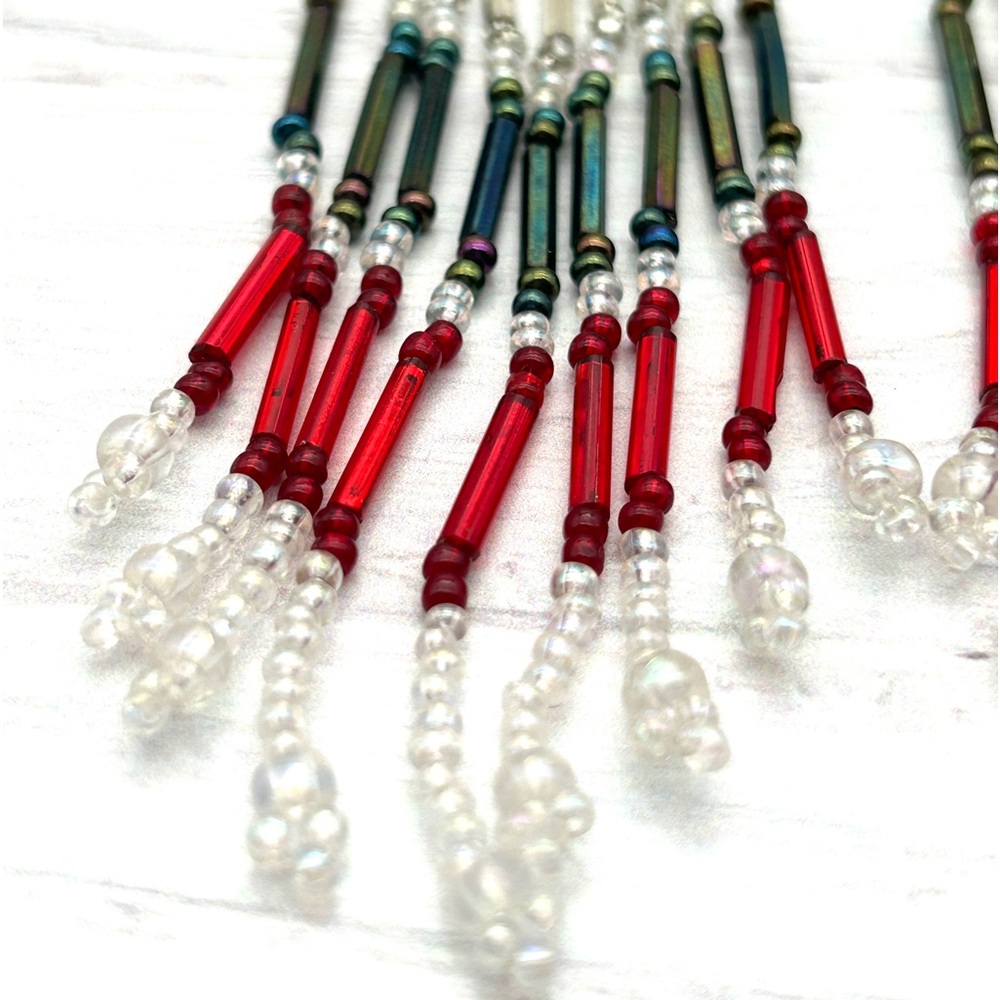 Native American Beaded Dangle Statement Earrings … - image 4